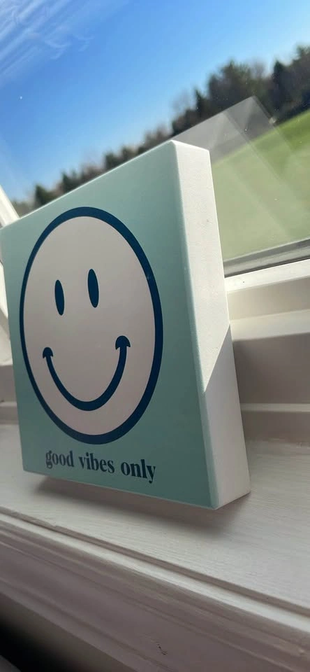 Good Vibes Only Smiley Face Wood Block Sign - photo 3