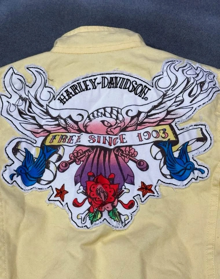 Harley Davidson Yellow Rose Spring Jacket Toddler Girl Size 2T - photo 2