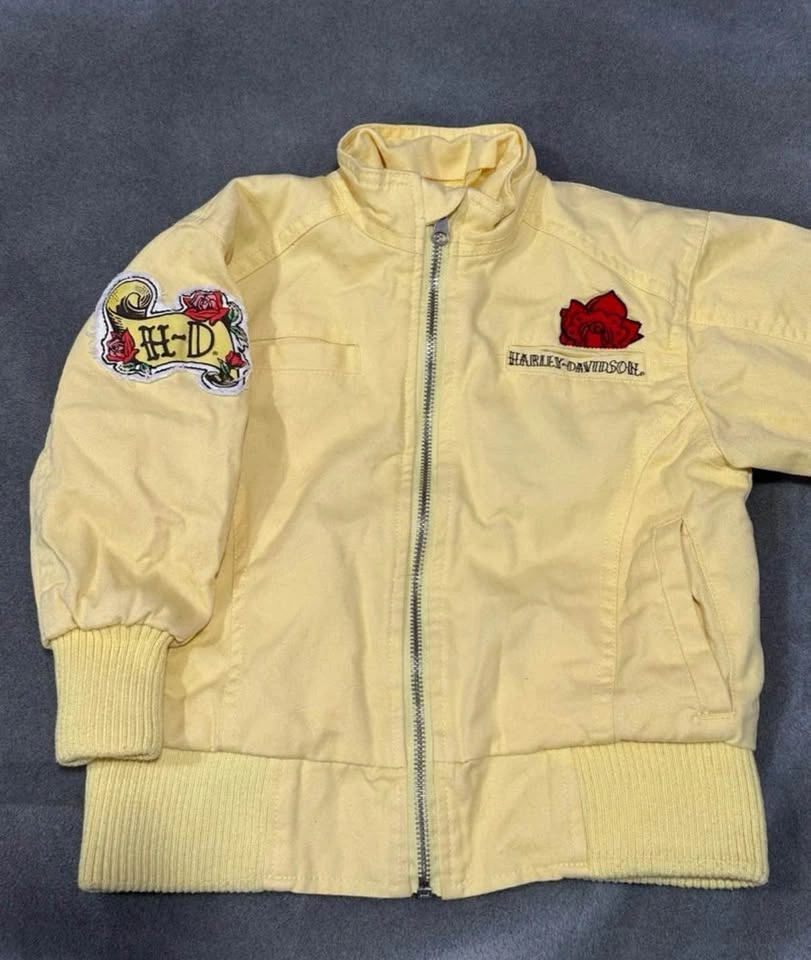 Harley Davidson Yellow Rose Spring Jacket Toddler Girl Size 2T - photo 5