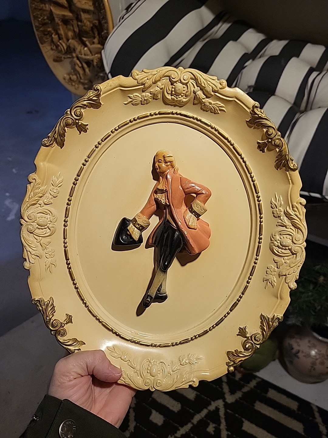 Vintage Chalkware Dancing Couple Wall Plaques (Set of 2) - photo 2