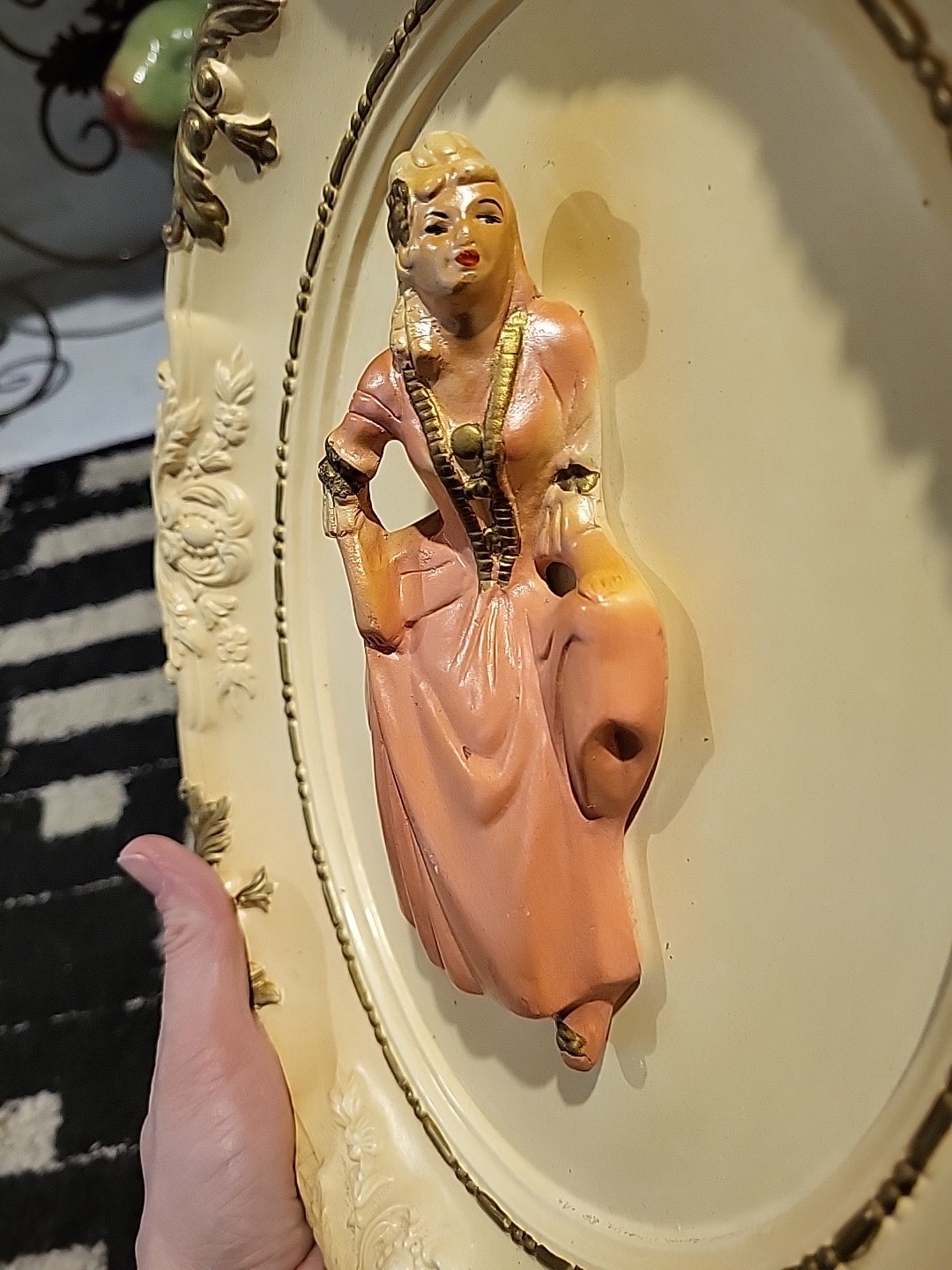 Vintage Chalkware Dancing Couple Wall Plaques (Set of 2) - photo 4