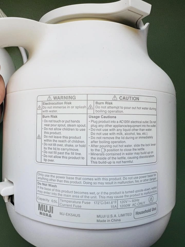 Muji 0.5L Electric Kettle MJ-EK5AUS - photo 3