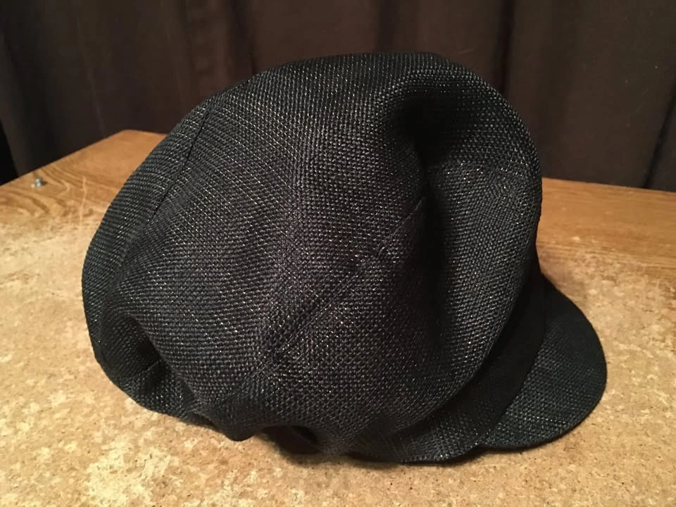 Black Women's Newsboy Cap with Bow - Sparkly, One Size, Linen - photo 4