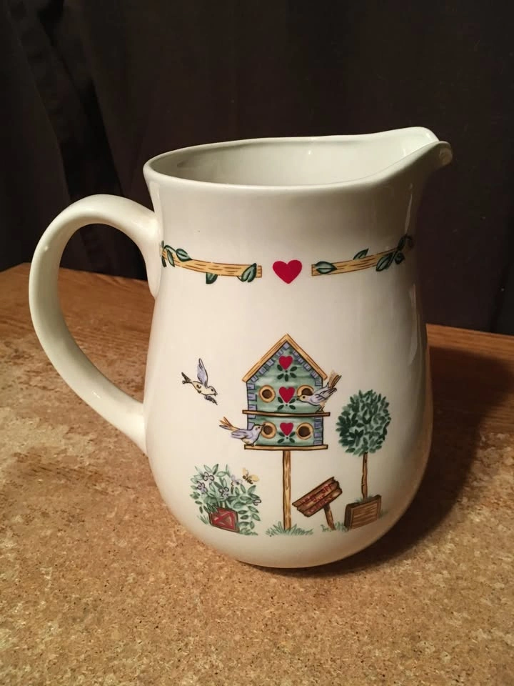 Thomson Pottery Pitcher with Birdhouse Scene - photo 2