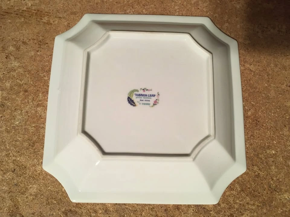 VINTAGE TOBACCO LEAF FINE CHINA DISH BY MANN GENUS NIKOTINIA 8” - photo 2