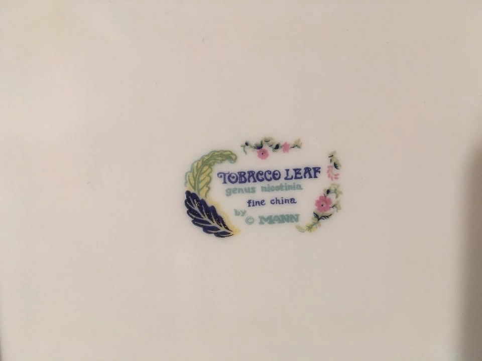 VINTAGE TOBACCO LEAF FINE CHINA DISH BY MANN GENUS NIKOTINIA 8” - photo 5