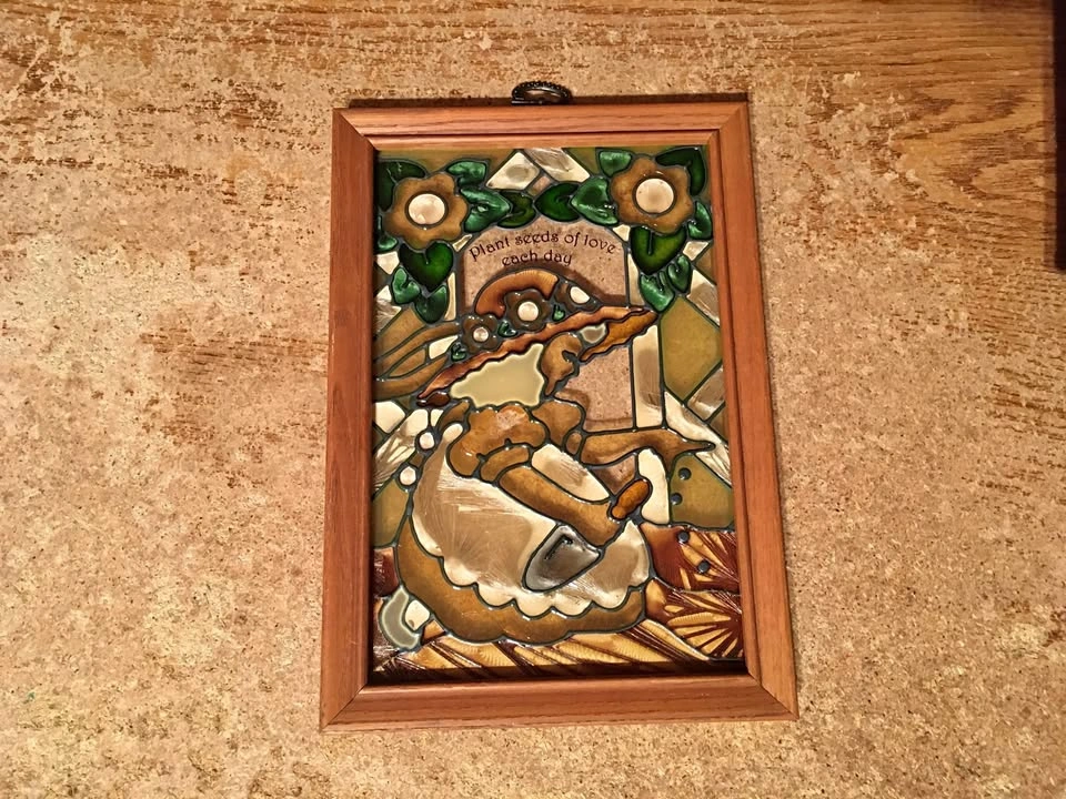Framed Garden Suncatcher - Girl Planting Seeds