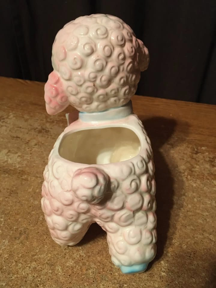 Vintage Nancy Pew Giftwares Pink & Blue Curly Lamb Easter Plante - photo 3