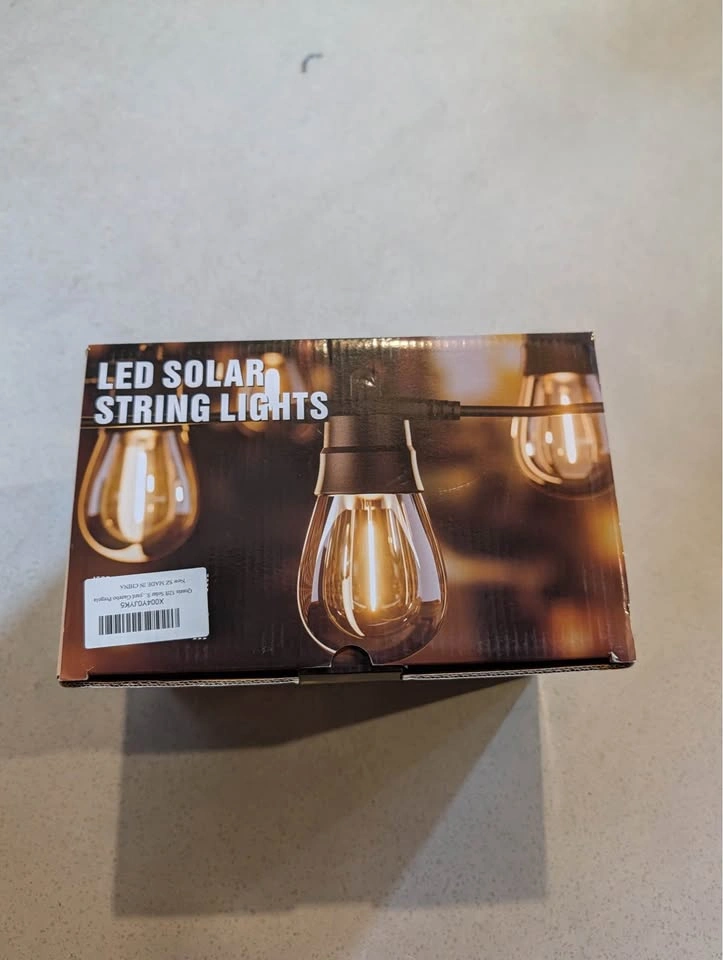 Solar Powered 50ft Outdoor Patio String Lights
