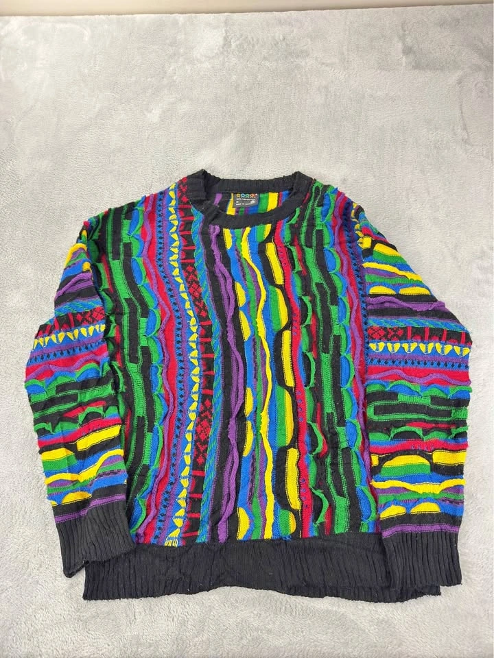VTG Coogi Australia Men's Sz Medium 3D Knit Wool Sweater
