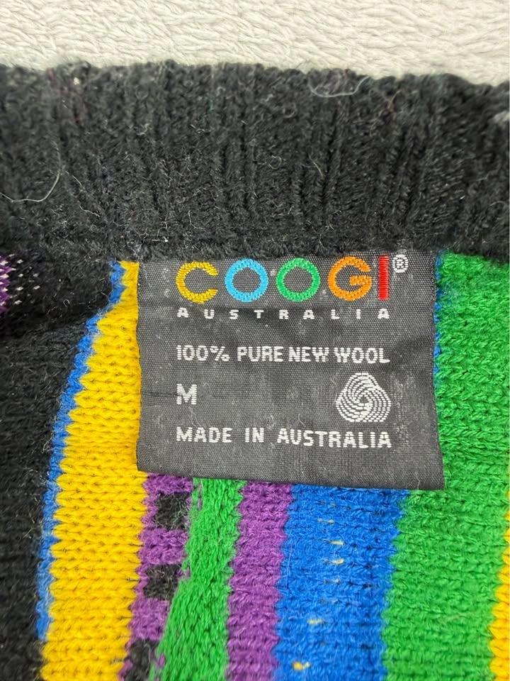 VTG Coogi Australia Men's Sz Medium 3D Knit Wool Sweater - photo 2
