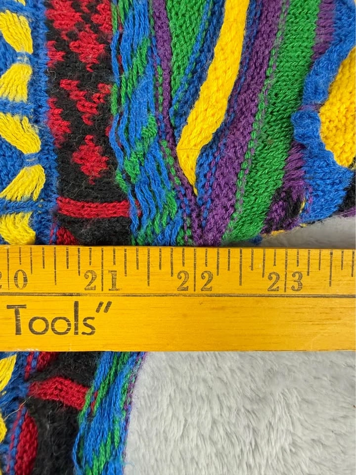 VTG Coogi Australia Men's Sz Medium 3D Knit Wool Sweater - photo 4