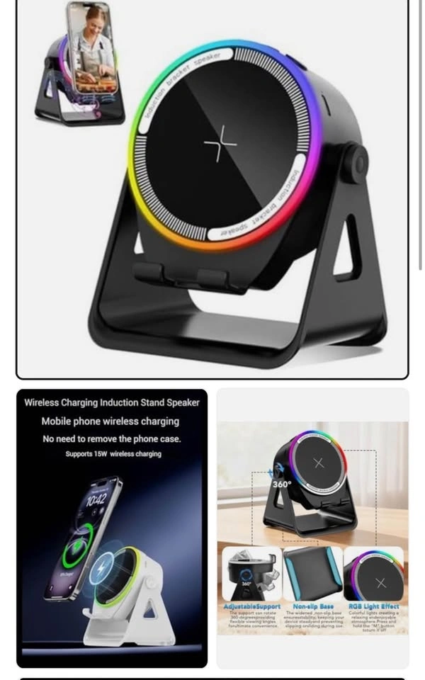 Wireless Induction Speaker, 4-in-1 Charging Station - photo 4
