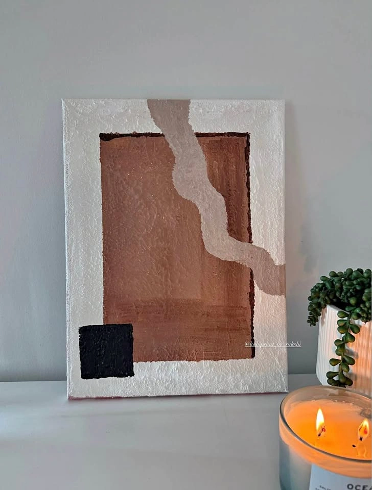 Modern Neutral Textured Wall Art | Earthy Abstract Canvas
