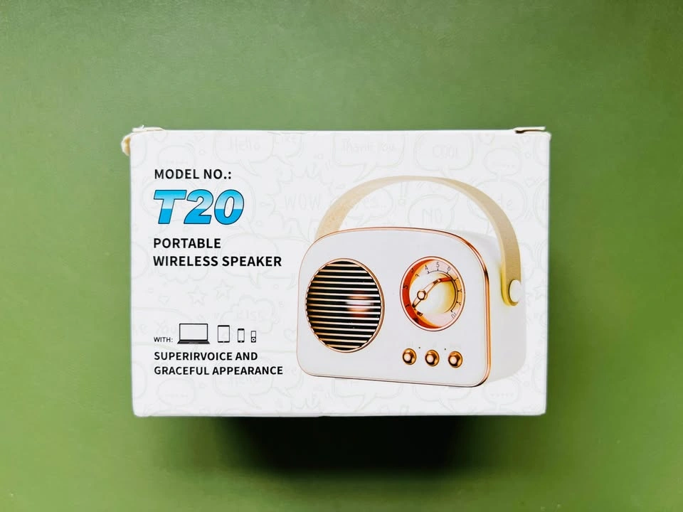 Retro Portable Wireless Speaker T20 White Rose Gold - photo 3