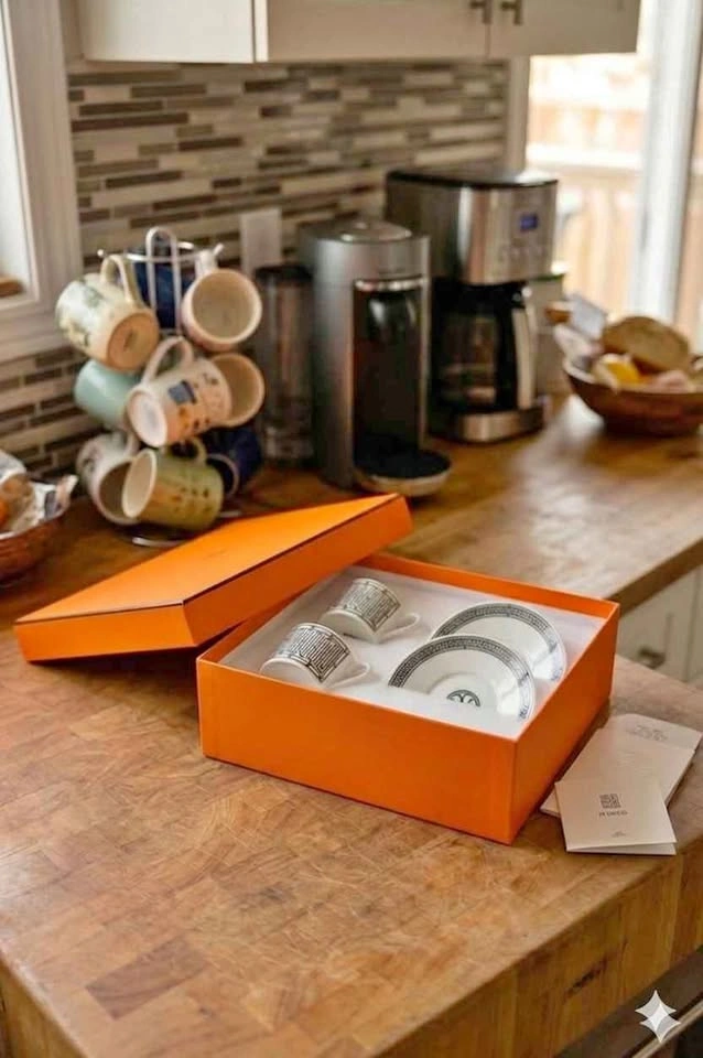 Hermes [BNIB] H-Deco Tea Cup and Saucer Set