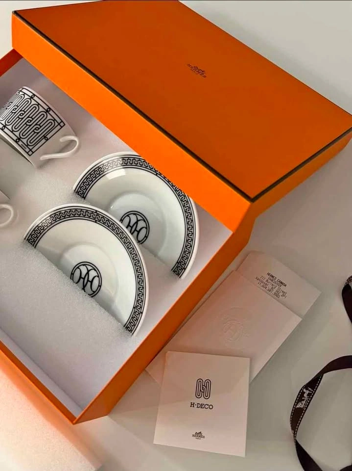 Hermes [BNIB] H-Deco Tea Cup and Saucer Set - photo 3