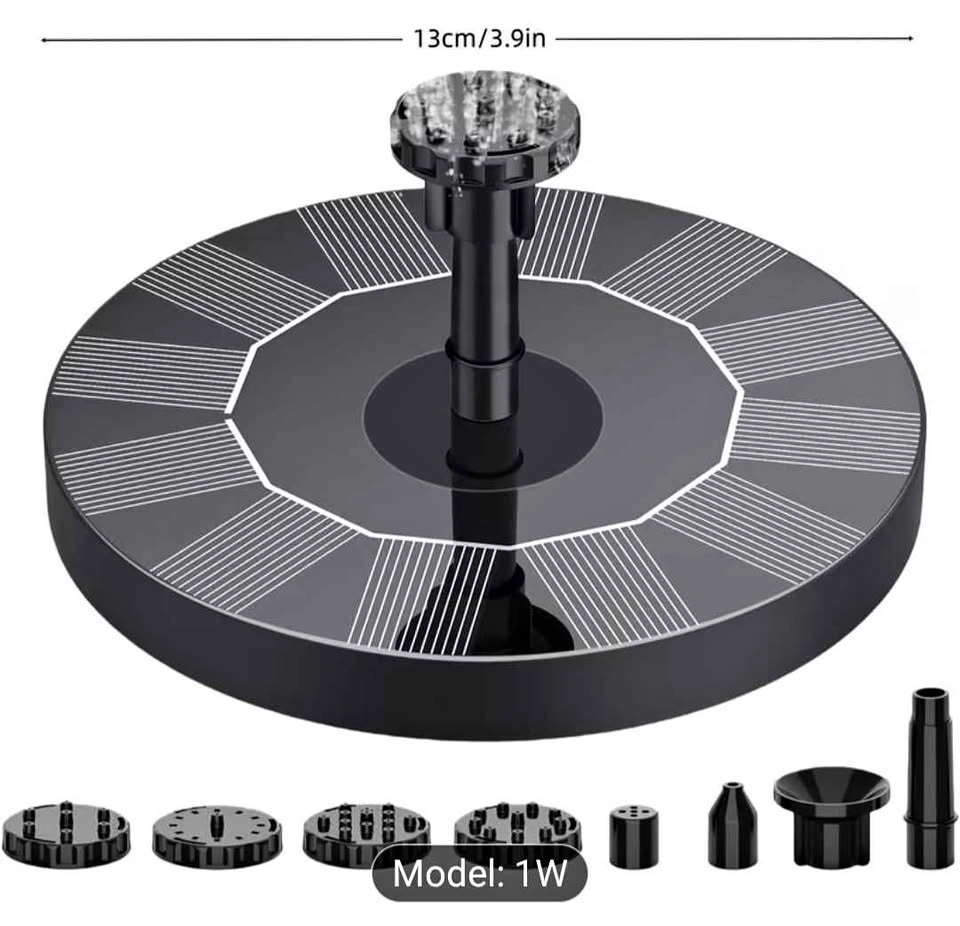 Solar Fountain for Bird Baths, Gardens, Pools