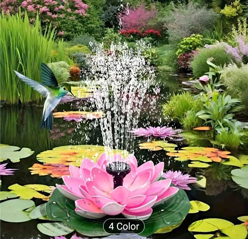 High-Quality Outdoor Solar Lotus Fountain Pump, 1.5W/2.5W Solar