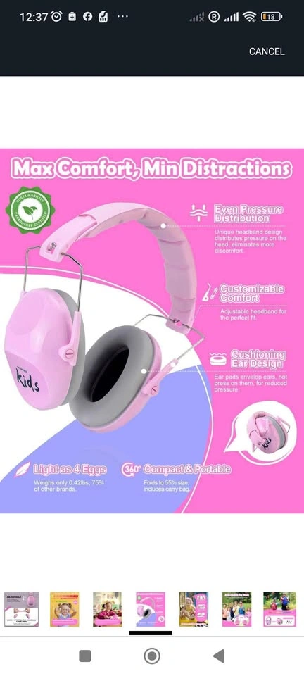 PROHEAR 032 Noise Cancelling Headphones for Kids