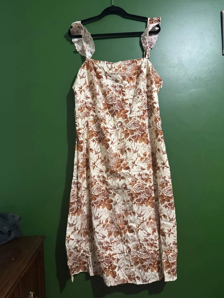 3X Beige/Brown Floral Midi Dress - Fashion Nova - photo 2