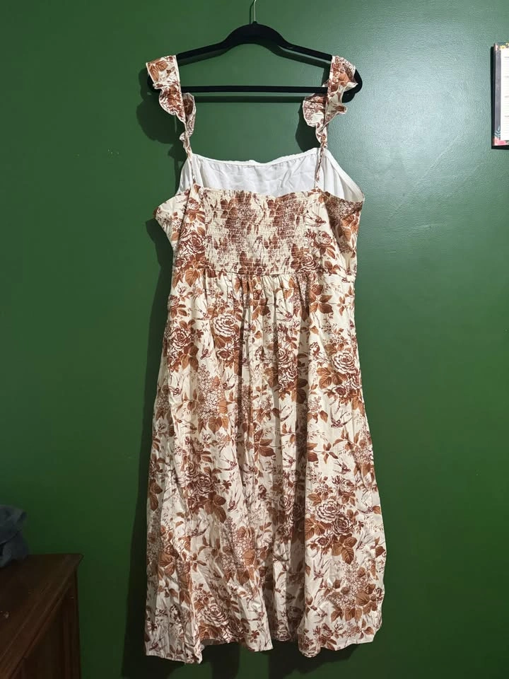 3X Beige/Brown Floral Midi Dress - Fashion Nova - photo 3