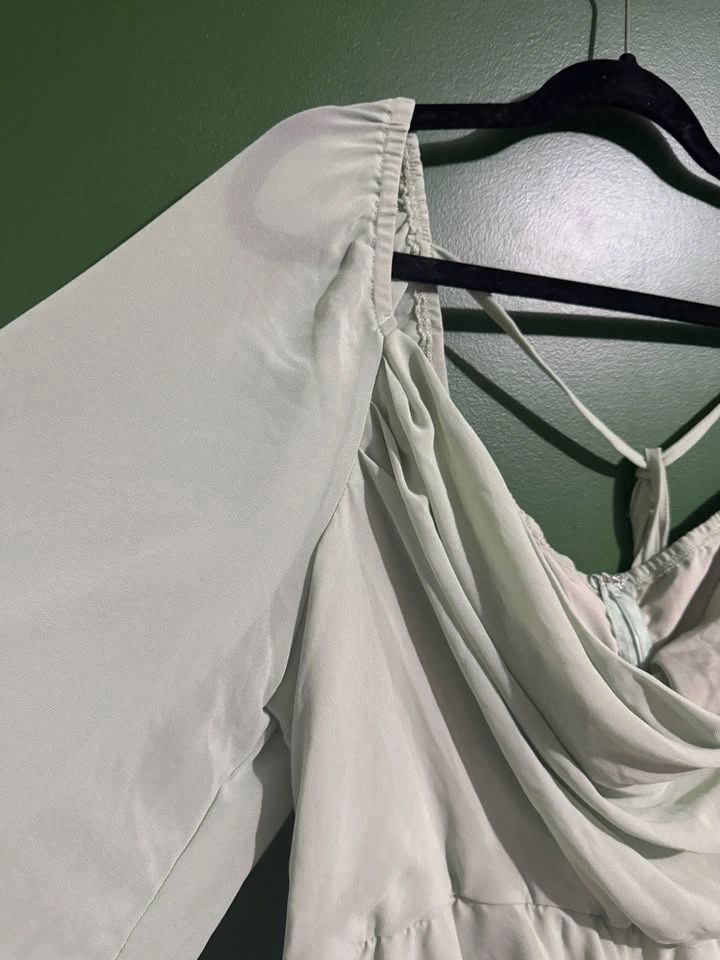 NEW!! 4 XL - Shein Sage Green Drape Dress Curve - photo 5