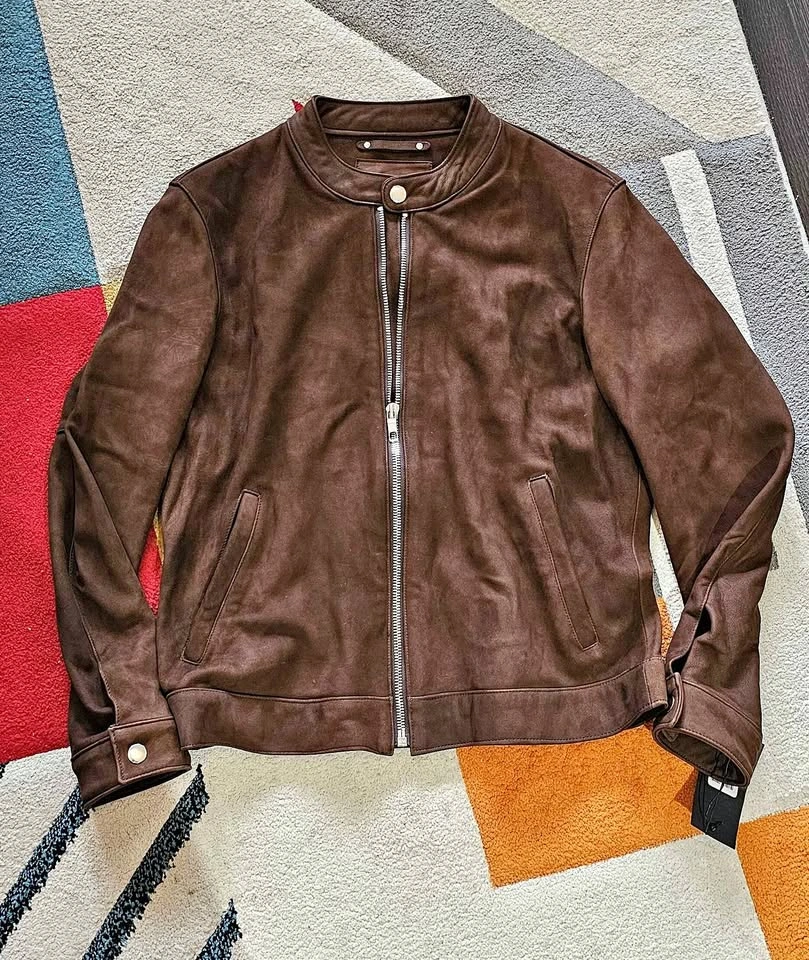 Men's Brown Leather Racer Jacket