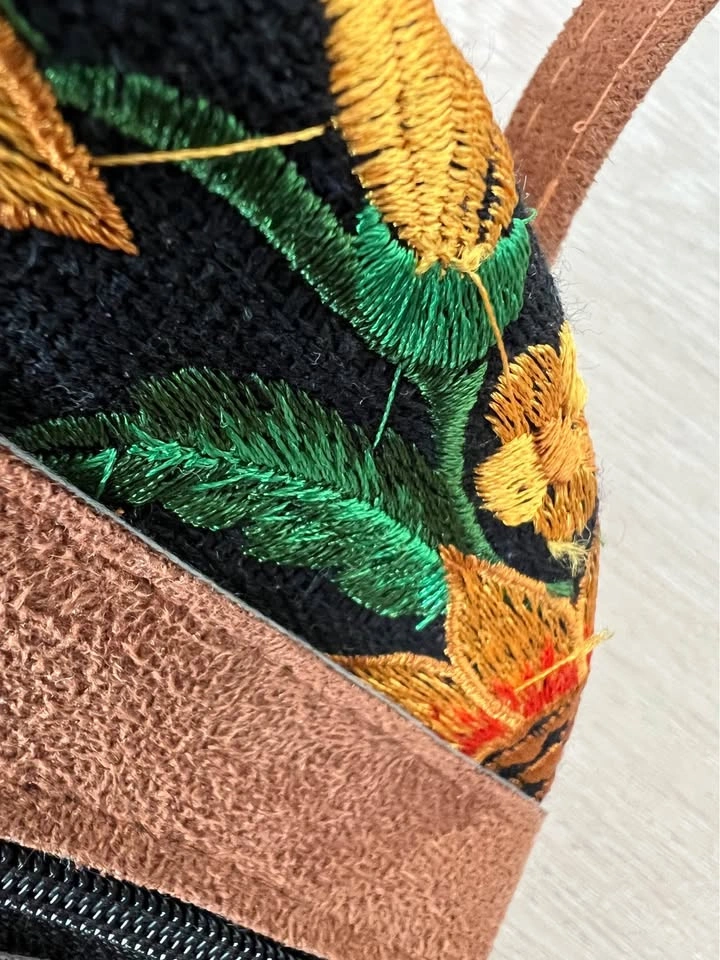 Embroidered Sunflower Mini Backpack - photo 3