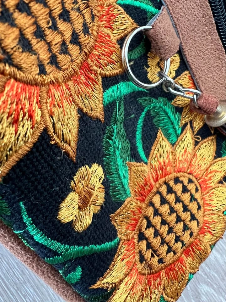 Embroidered Sunflower Mini Backpack - photo 4