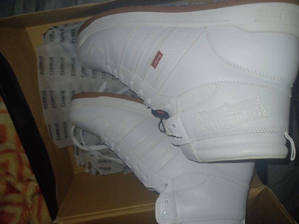 Levi's Men's 521 High Top Sneakers - White/Gum Size 12