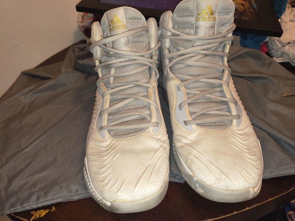 Adidas Pro Bounce Mens White Basketball Shoes Size 14