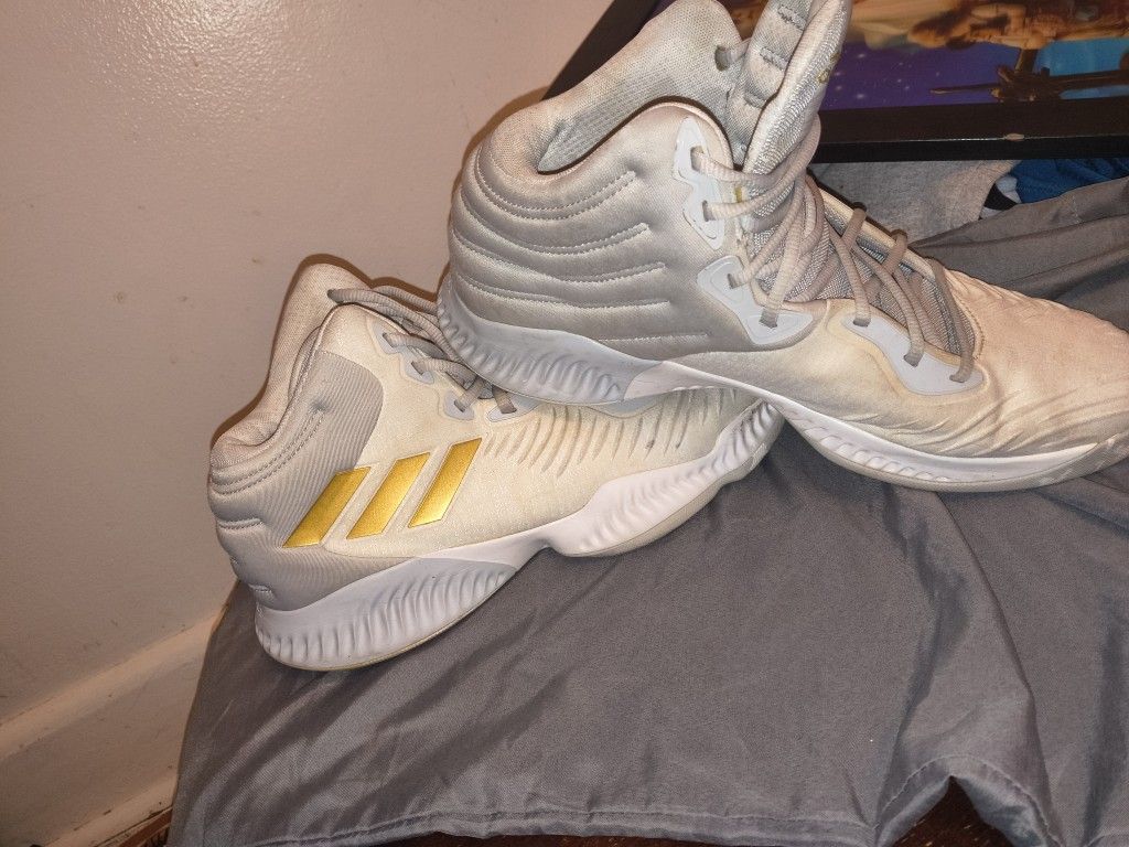 Adidas Pro Bounce Mens White Basketball Shoes Size 14 - photo 2