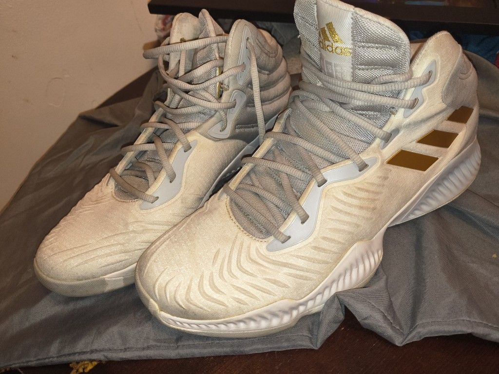 Adidas Pro Bounce Mens White Basketball Shoes Size 14 - photo 3