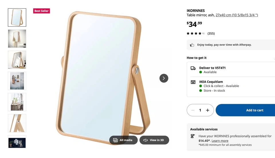 Ikea Table Mirror - photo 3