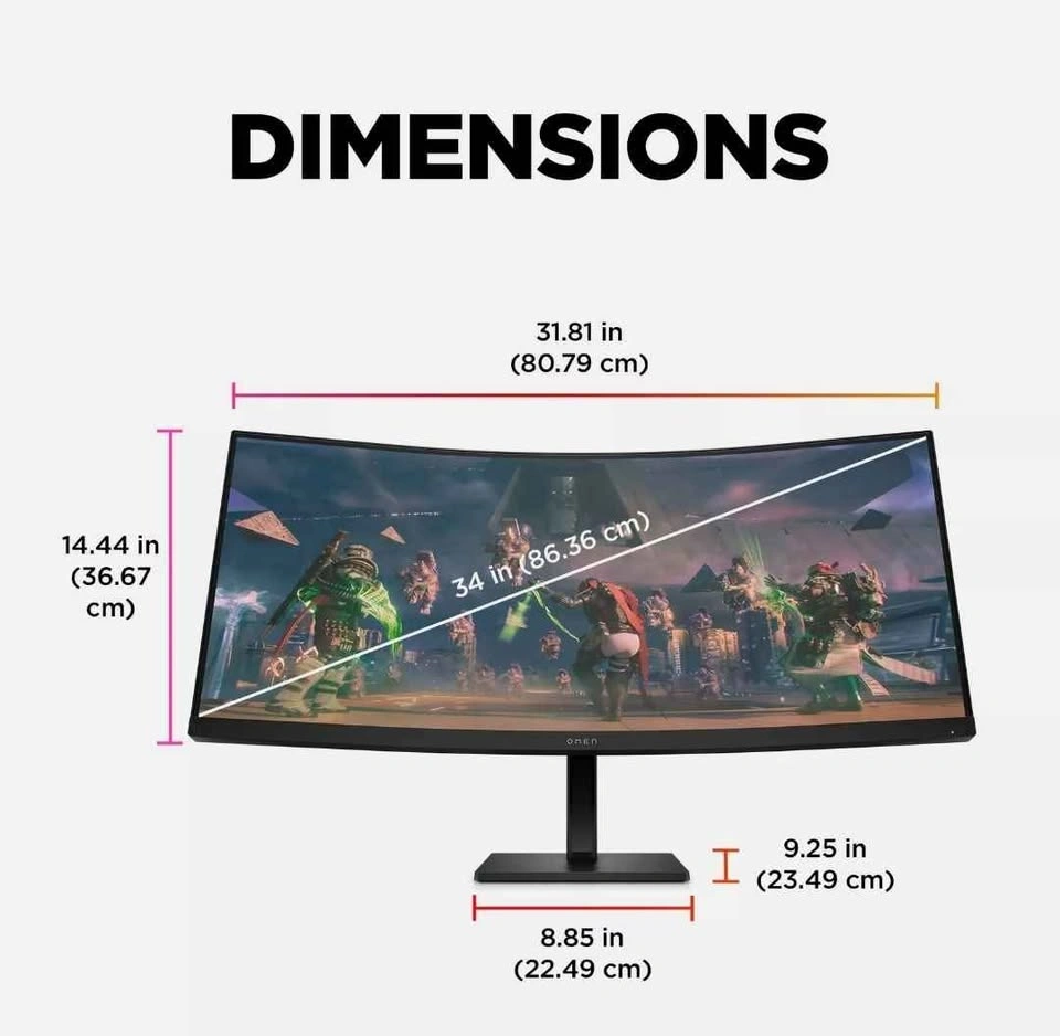 OMEN by HP 34 inch WQHD 165Hz Curved Gaming Monitor - photo 4