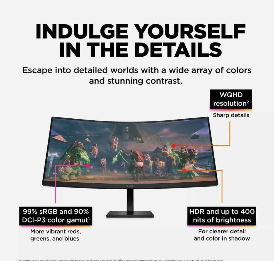 OMEN by HP 34 inch WQHD 165Hz Curved Gaming Monitor - photo 5