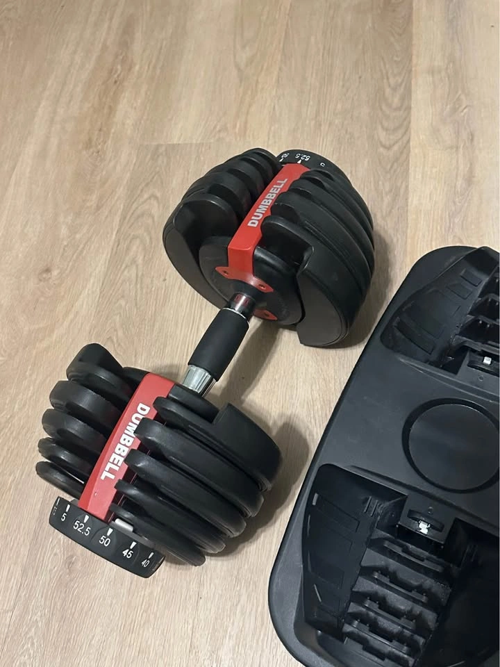 52.5 lbs Adjustable Dumbbell (1 pc) - Black/Red - photo 4