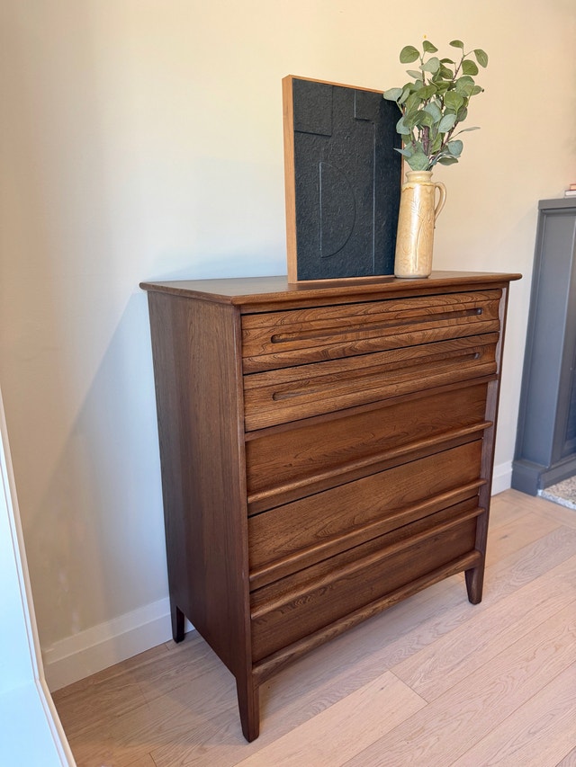 MCM Solid Elm Dresser, Refinished - photo 3