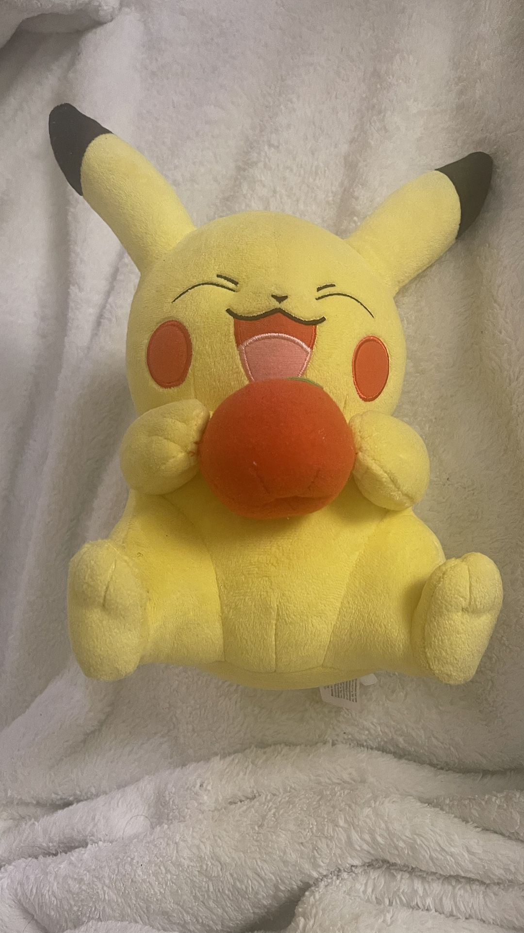 Pokemon 12" Laughing Pikachu Apple Plush Toy