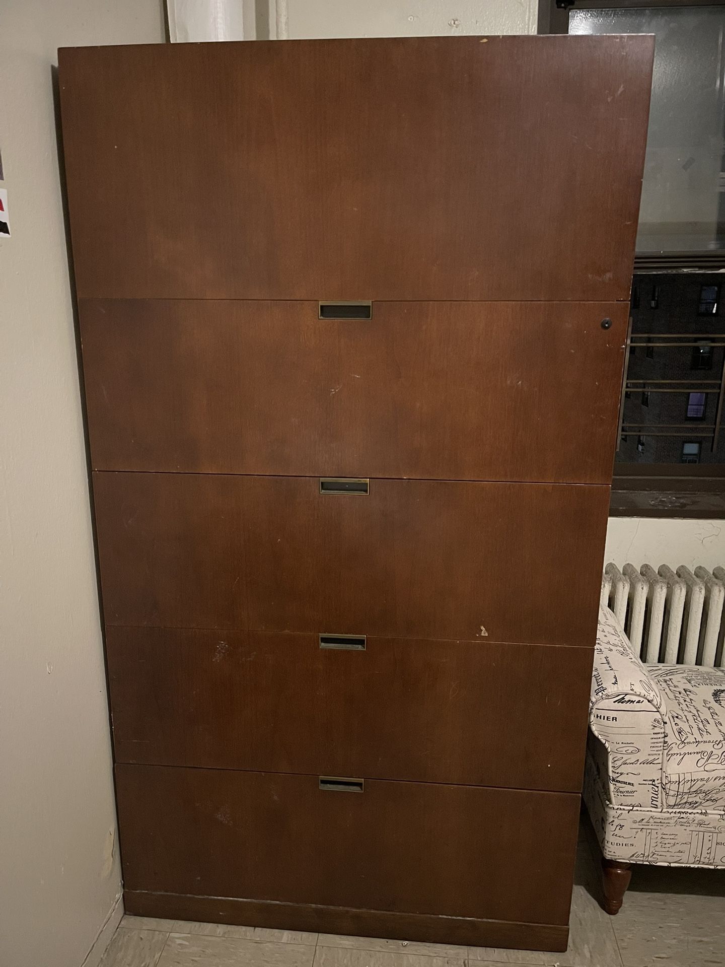 Large Vintage Armoire Walnut Dresser