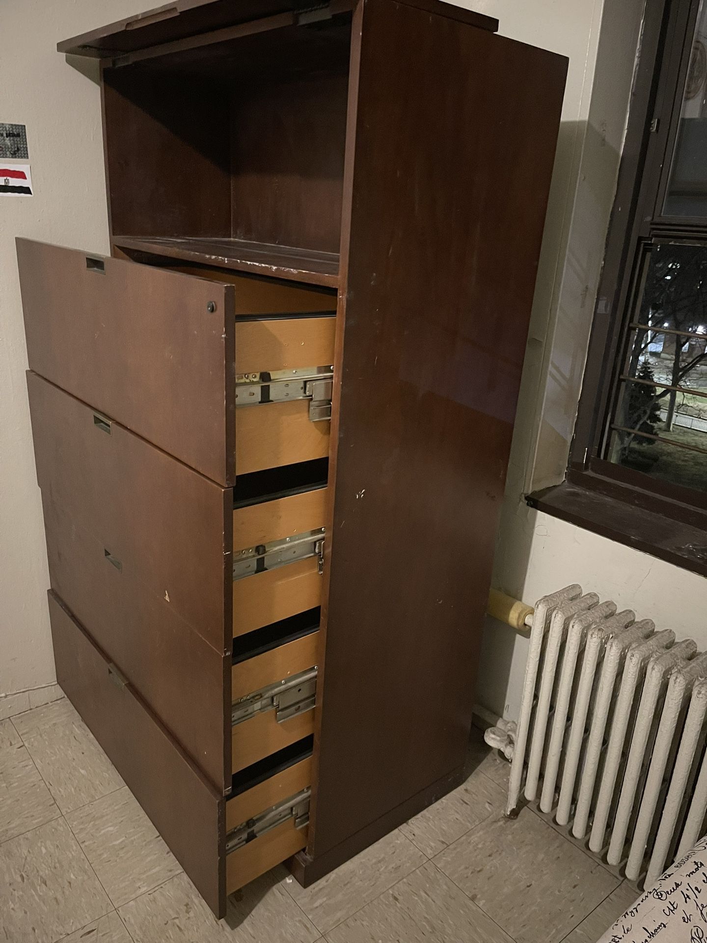 Large Vintage Armoire Walnut Dresser - photo 3