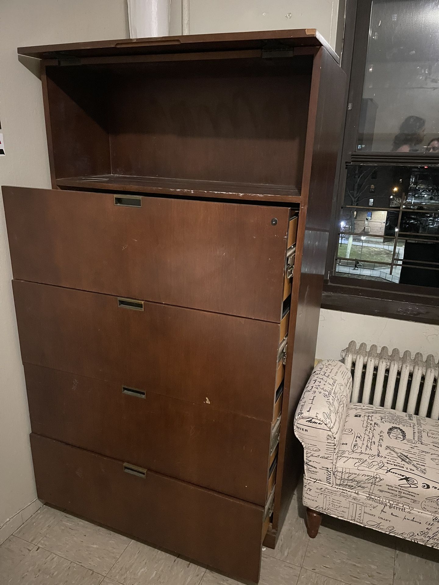 Large Vintage Armoire Walnut Dresser - photo 4