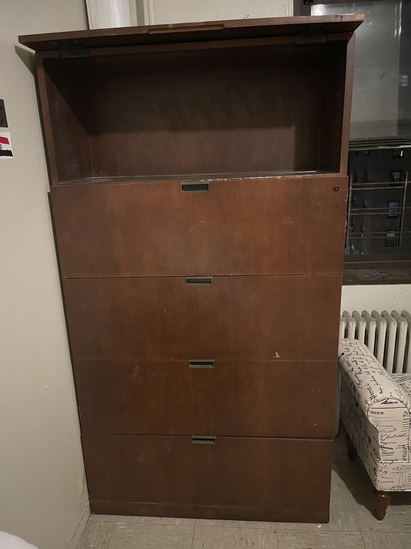 Large Vintage Armoire Walnut Dresser - photo 5