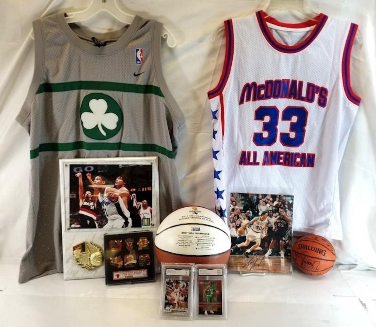 NBA Basketball Memorabilia Bundle Lot - Jerseys Etc