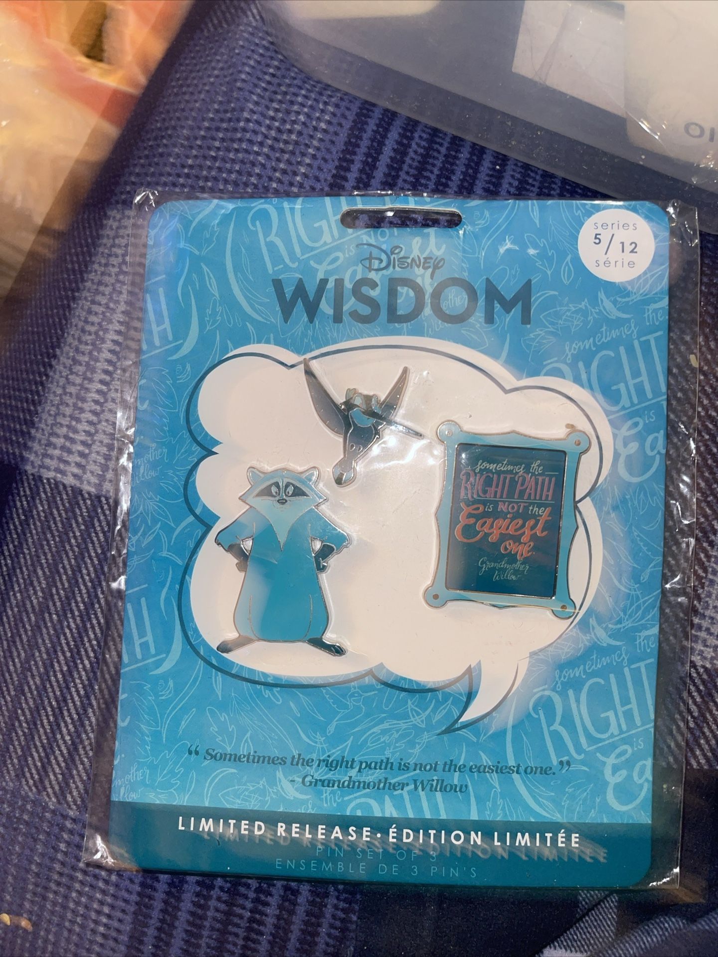 Disney Pocahontas Wisdom Collection 3 Pin Set - New