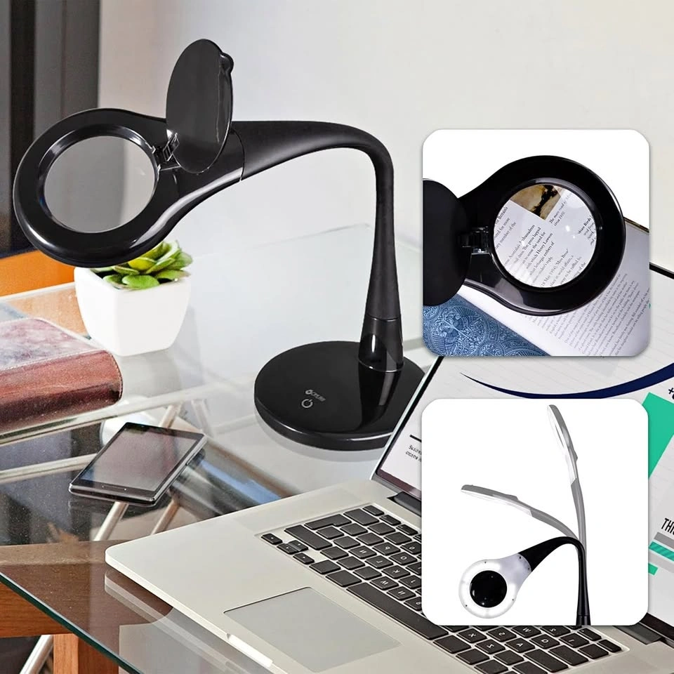 OttLite LED Desk Lamp with Magnifier - Reduces Eyestrain
