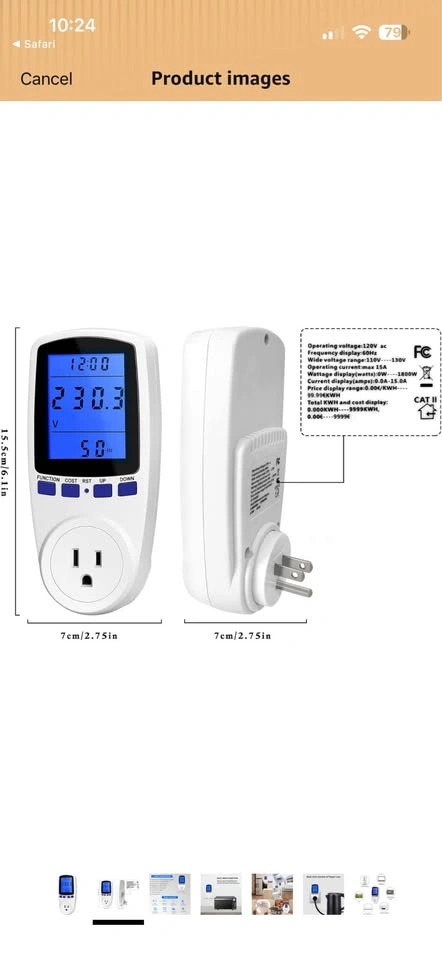 Plug Power Meter Electricity Usage Monitor - photo 4