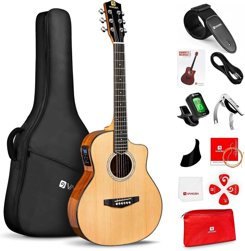 Vangoa 3/4 Acoustic Electric Guitar Beginner Kit