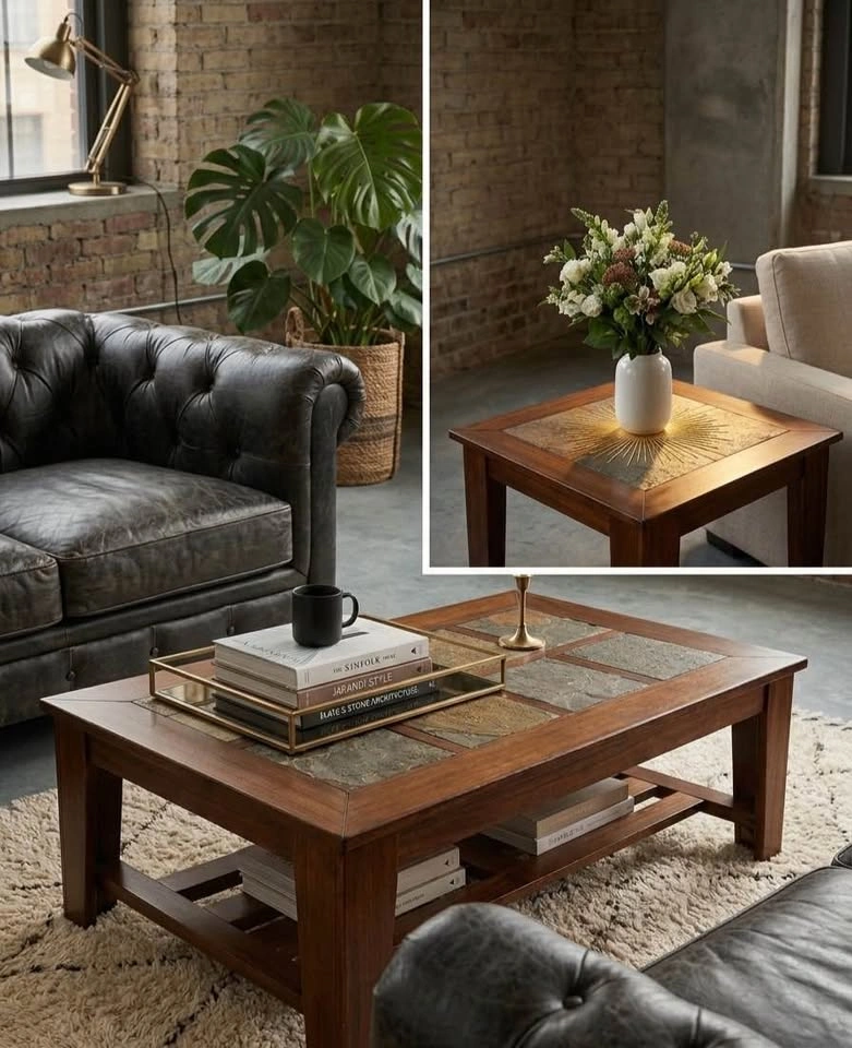 🤎Moving Sale! Ashley Toscana Coffee & End table MCM Set - OBO